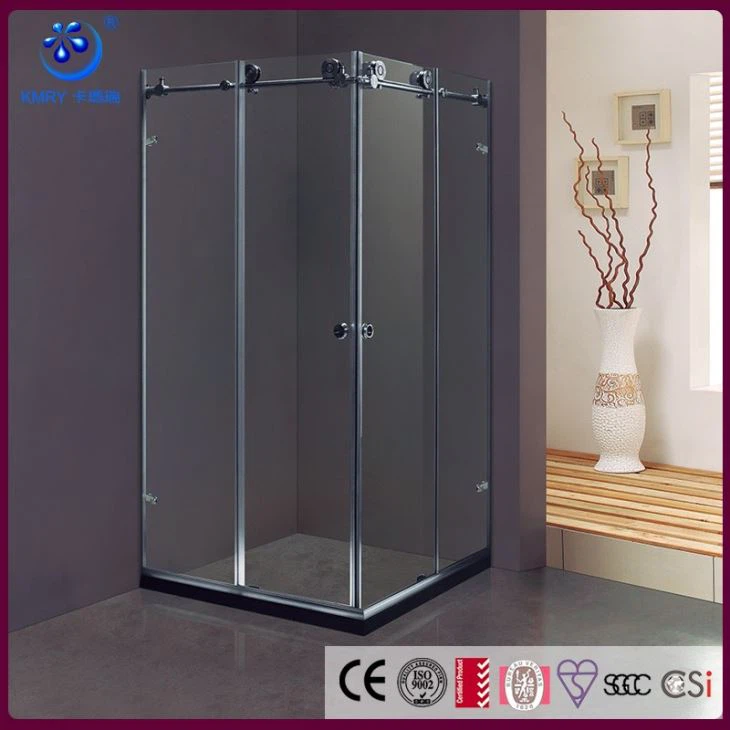 Rahmenloses Eckbad mit Schieberduschgehäuse, gebürstetem Nickelfinish, 43 Zoll DX 43 Zoll. W Kit (KT8012)