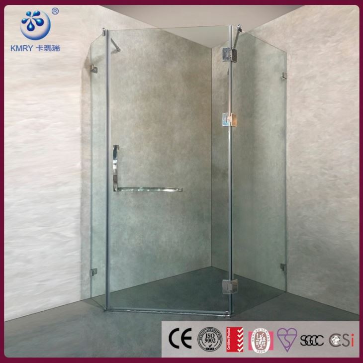 Rahmenloser Duschtür mit schwerem Glas Pivot, poliertes Chromfinish, hohe Qualität, getempertes Klarglas (KK 3001- A）