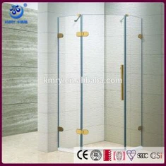 Rahmenloser Alkove Swing Glass Duschschildschirm -Tür, goldene Chrom -Hardware (KD3301)