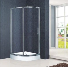 Gerahmter Offset Quadrant Rolling Bad Duschtürgehäuse mit Tablett, 750 x 750, Chromfinish (KT6104)