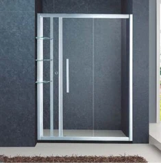 Inline -gerahmtes Schiebetür mit Glastüren mit Glasregalen, komplette Duschschirme, Custom 60x 72 Zoll (KD6201)